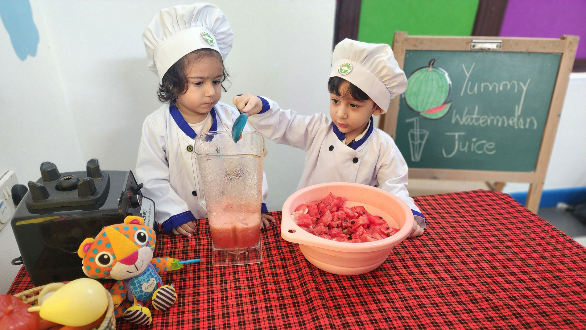 Happy children engaged in creative activities